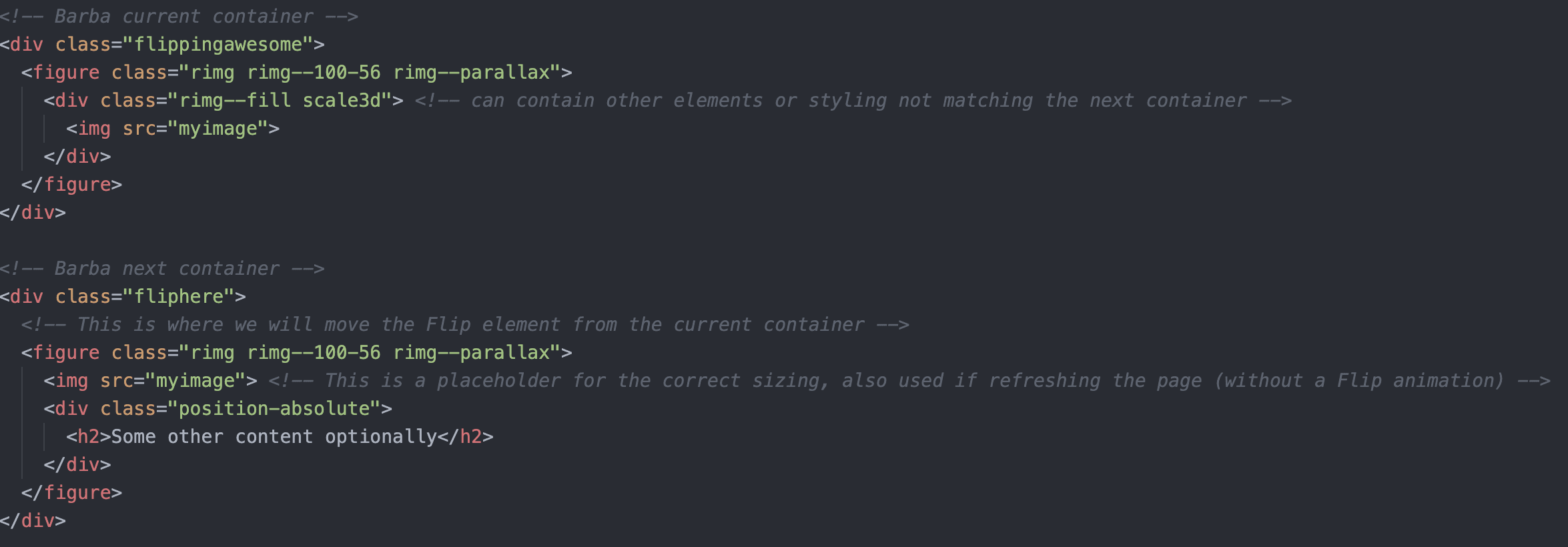 Barba GSAP Flip setup